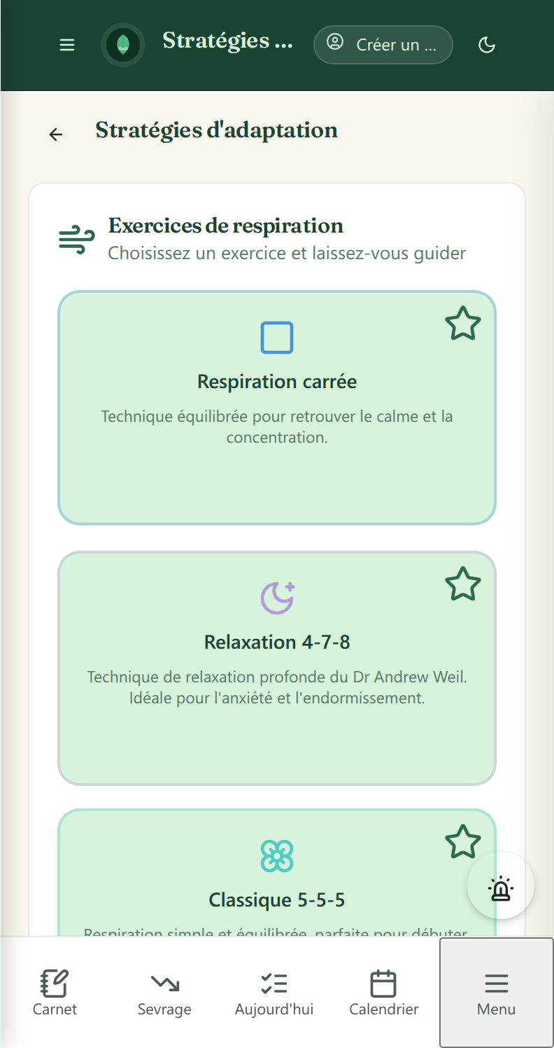Exercices de respiration guidés